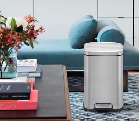 Papelera con Pedal 12L Acero Inoxidable EKO Stella